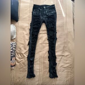 Rick Owens Custom Rock Star Black Skinny Jeans